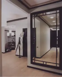 Large mirror in the hallway on the entire wall photo