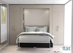 Bedroom Design Bed And Wardrobe On One Side