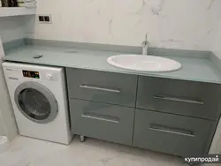 Bathroom countertop for washing machine photo