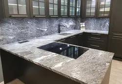 Стальніца з штучнага мармуру для кухні фота