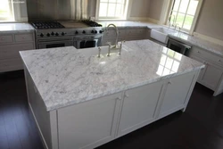 Countertop made of artificial marble for the kitchen photo