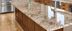 Countertop made of artificial marble for the kitchen photo