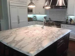 Countertop made of artificial marble for the kitchen photo