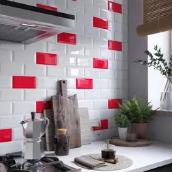 Adhesive panels for the kitchen on the wall photo