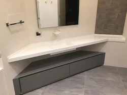 Countertop Made Of Artificial Stone In The Bathroom Design