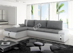 Modern corner sofa with sleeping place photo