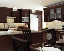 Brown kitchen photo which wallpaper is suitable