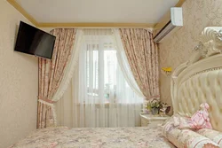 Интерьер штор для спальни с одним окном фото