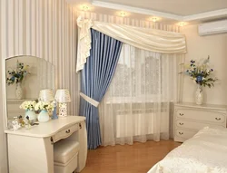 Интерьер штор для спальни с одним окном фото