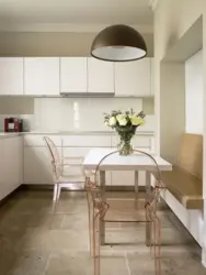 Beige chairs for the kitchen in the interior