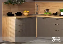 Sonoma oak countertop in the kitchen interior