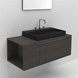 Bath cabinet with countertop sink photo