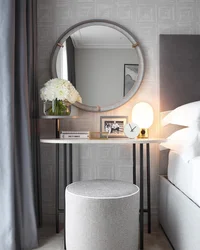 Illuminated Mirror In The Bedroom Interior