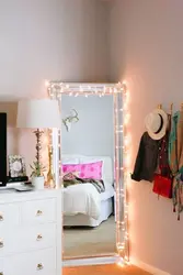 Illuminated Mirror In The Bedroom Interior