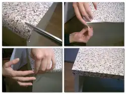 Film for countertops in the kitchen photo