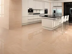 Light floor tiles for kitchen design