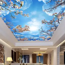 Photo printing on the ceiling in the bedroom photo