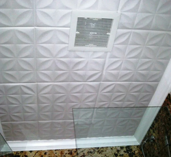 Ceiling Tiles In The Bathtub On The Walls Photo