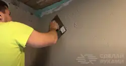 Imitation tiles in a bathroom made of plaster with your own hands photo