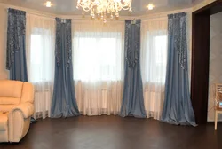 Curtains in the living room for 3 windows photo