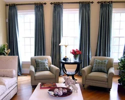 Curtains in the living room for 3 windows photo