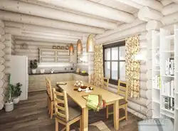 Kitchen photo design for log houses