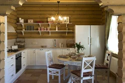 Kitchen photo design for log houses