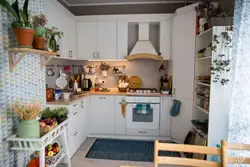 Scandinavian style in the interior of a kitchen in Khrushchev