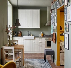 Scandinavian style in the interior of a kitchen in Khrushchev