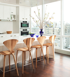 Bar stools photo in the kitchen interior