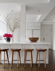 Bar stools photo in the kitchen interior
