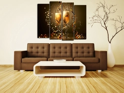 Modular paintings for the living room photos on the wall above the sofa