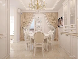 Wallpaper for the kitchen in the classic interior