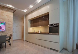 Kitchen design straight 3 meters to the ceiling