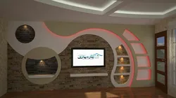 Дизайн стены из гипсокартона в гостиной