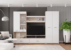 Living room white gloss wenge in the interior