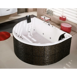 Bathtub with a semicircular bathtub photo