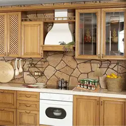 Kitchen apron for a wooden house photo