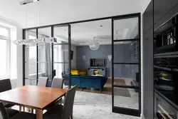 Glass wall in the kitchen photo