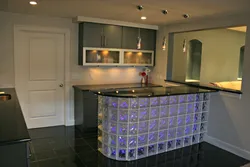Glass wall in the kitchen photo