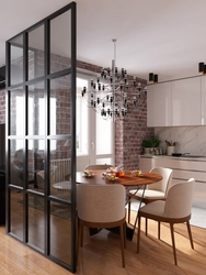 Glass wall in the kitchen photo