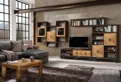 Qonaq otağında qarderob loft fotoşəkili