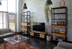Qonaq otağında qarderob loft fotoşəkili