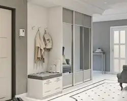 White wardrobe in the hallway in the interior