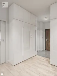 White wardrobe in the hallway in the interior