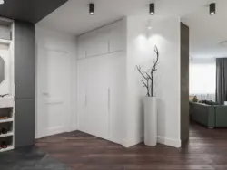 White wardrobe in the hallway in the interior