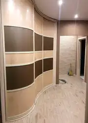 Sloping wardrobe in the hallway photo in modern