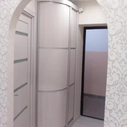 Sloping wardrobe in the hallway photo in modern