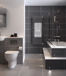 Bathroom interior gray floor