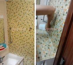 Photo of a bathroom covered with self-adhesive film
